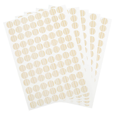 Harfington Uxcell 5 Sheets/480Pcs Screw Hole Stickers, 15mm Light Khaki Self-Adhesive Sticker