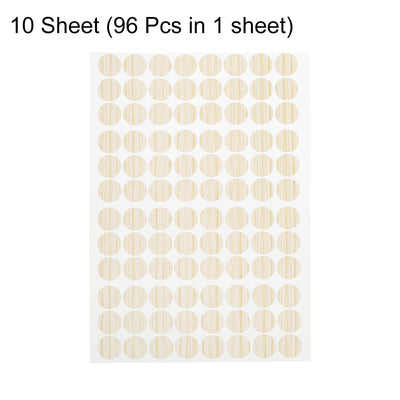 Harfington Uxcell 10 Sheets/960Pcs Screw Hole Stickers, 15mm Light Khaki Self-Adhesive Sticker