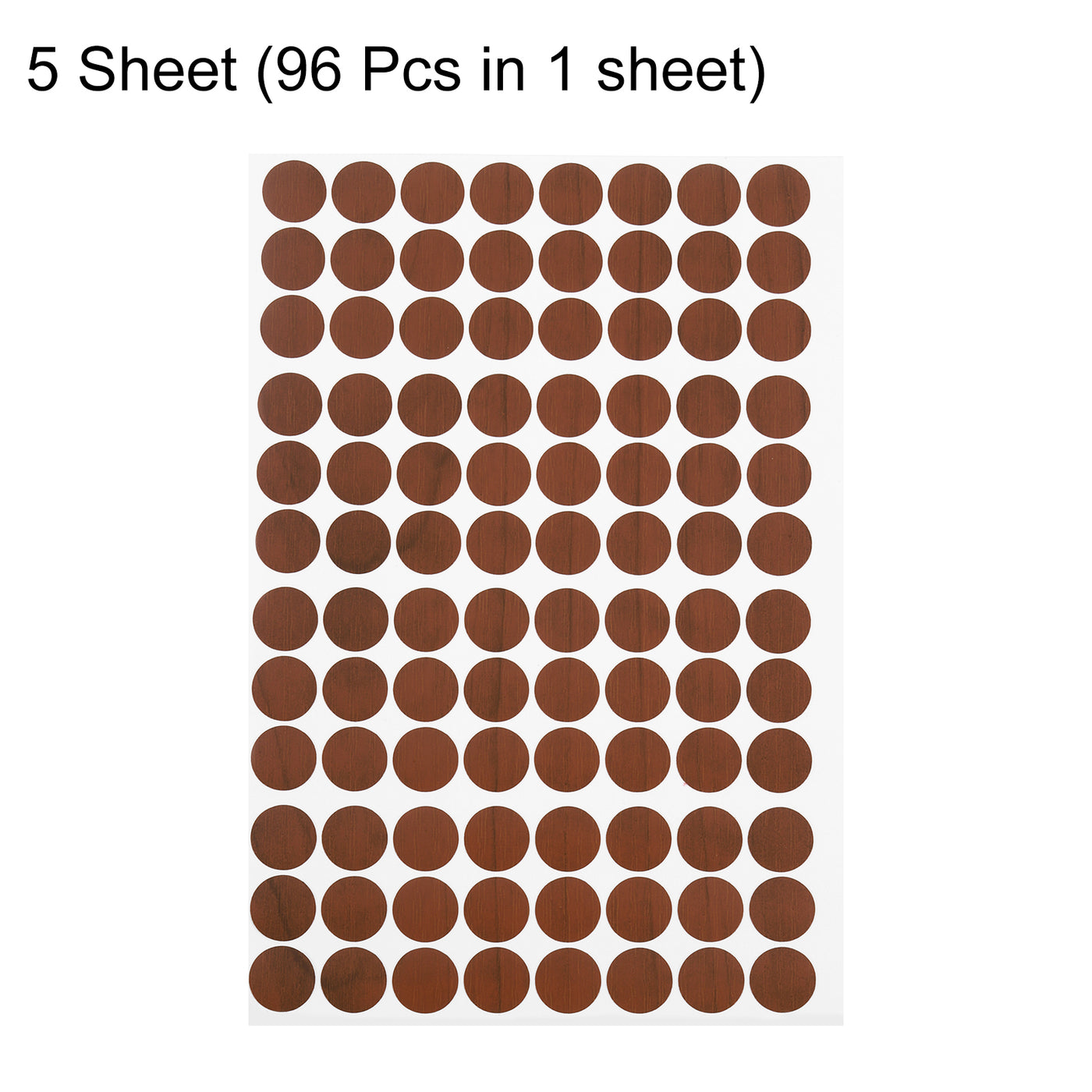 uxcell Uxcell 5 Sheets/480Pcs Screw Hole Stickers, 15mm Brown Self-Adhesive Sticker