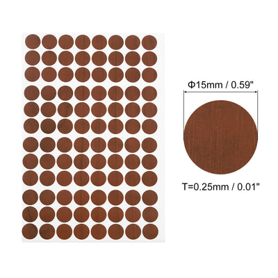 Harfington Uxcell 10 Sheets/960Pcs Screw Hole Stickers, 15mm Brown Self-Adhesive Sticker