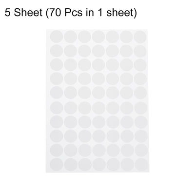 Harfington Uxcell 5 Sheets/350Pcs Screw Hole Stickers, 18mm White Self-Adhesive Sticker