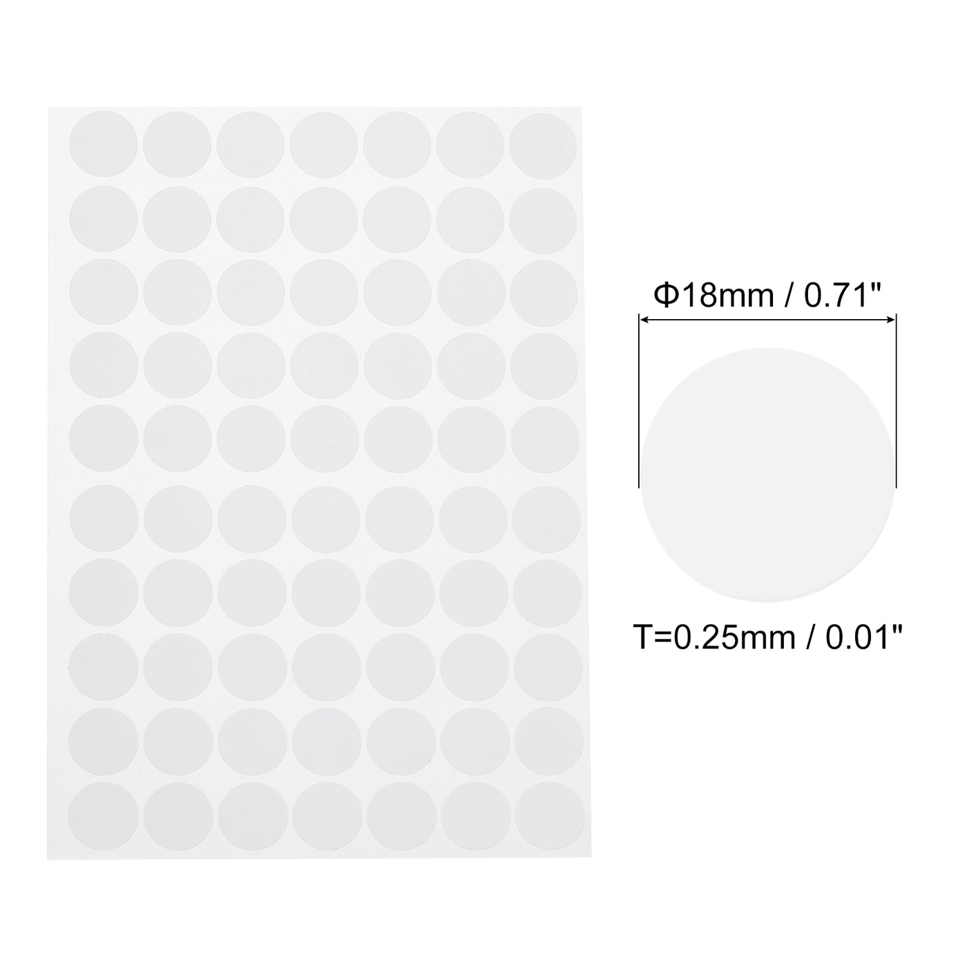 uxcell Uxcell 12 Sheets/840Pcs Screw Hole Stickers, 18mm White Self-Adhesive Sticker