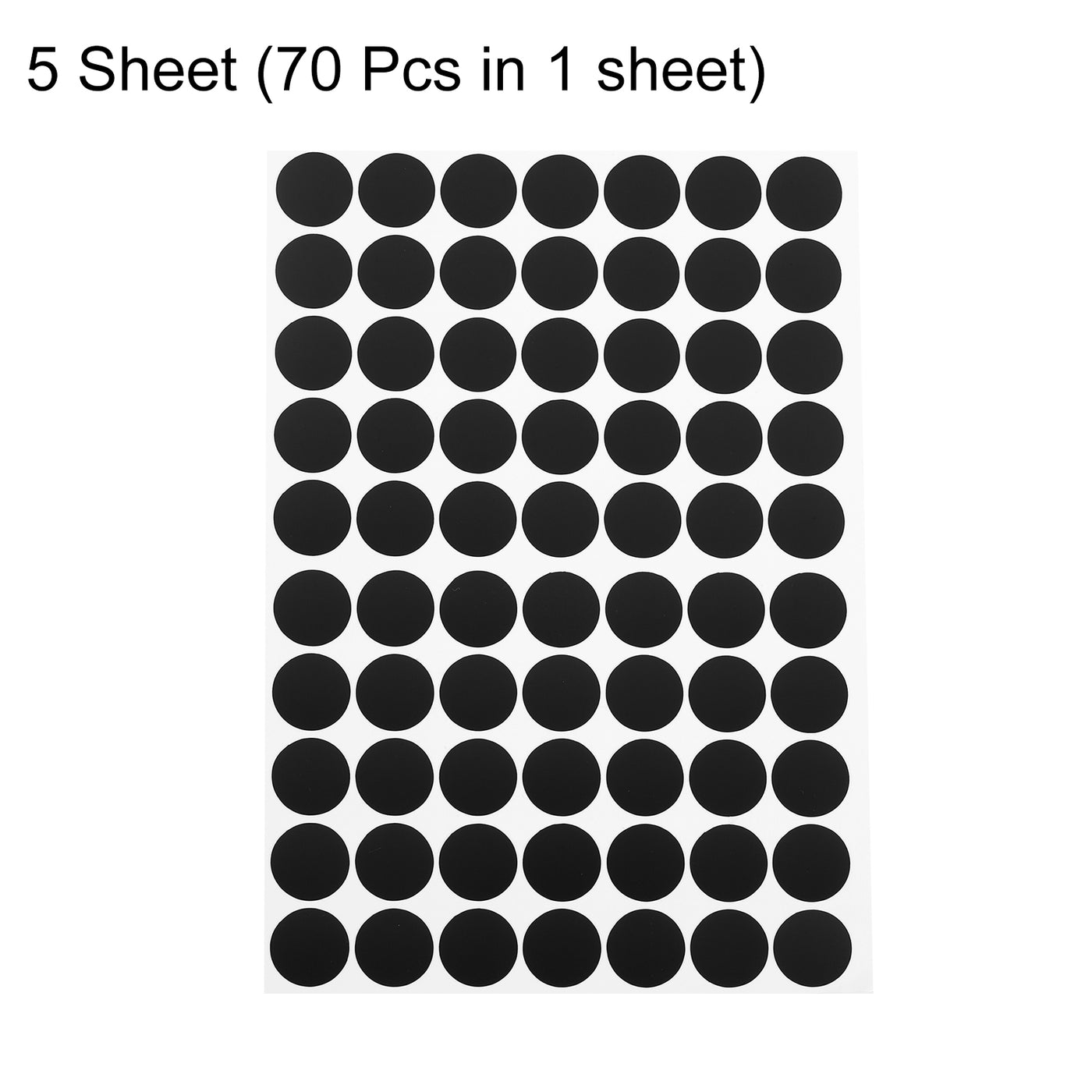 uxcell Uxcell 5 Sheets/350Pcs Screw Hole Stickers, 18mm Black Self-Adhesive Sticker