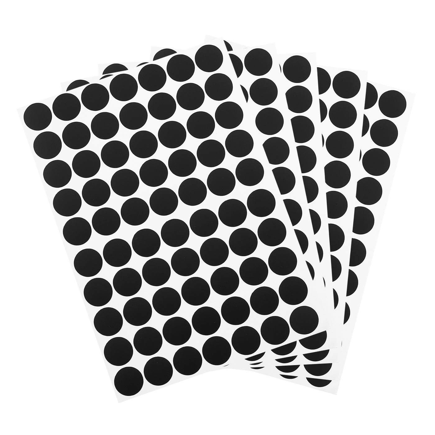 uxcell Uxcell 5 Sheets/350Pcs Screw Hole Stickers, 18mm Black Self-Adhesive Sticker