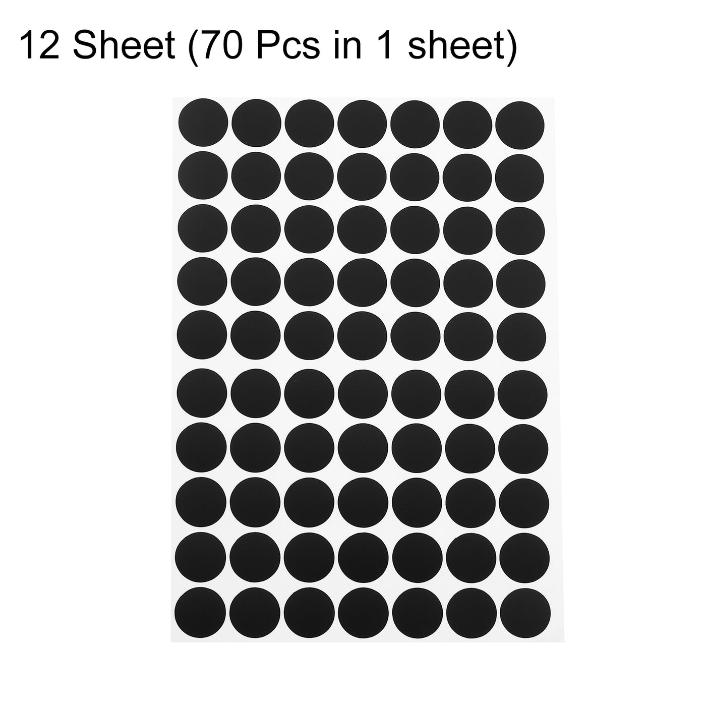 uxcell Uxcell 12 Sheets/840Pcs Screw Hole Stickers, 18mm Black Self-Adhesive Sticker