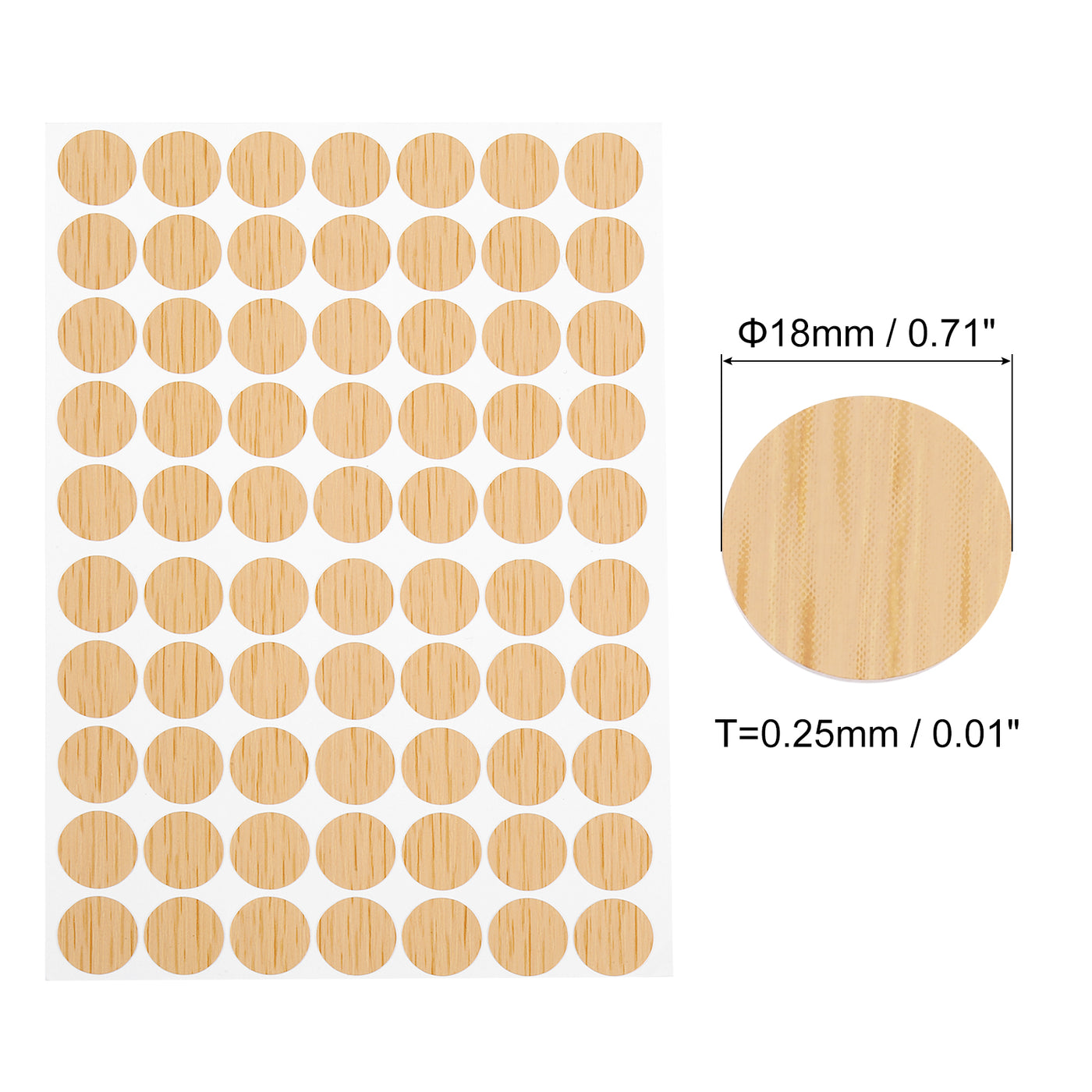 uxcell Uxcell 5 Sheets/350Pcs Screw Hole Stickers, 18mm Khaki Self-Adhesive Sticker