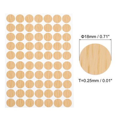 Harfington Uxcell 5 Sheets/350Pcs Screw Hole Stickers, 18mm Khaki Self-Adhesive Sticker