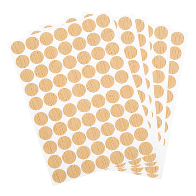 Harfington Uxcell 5 Sheets/350Pcs Screw Hole Stickers, 18mm Khaki Self-Adhesive Sticker