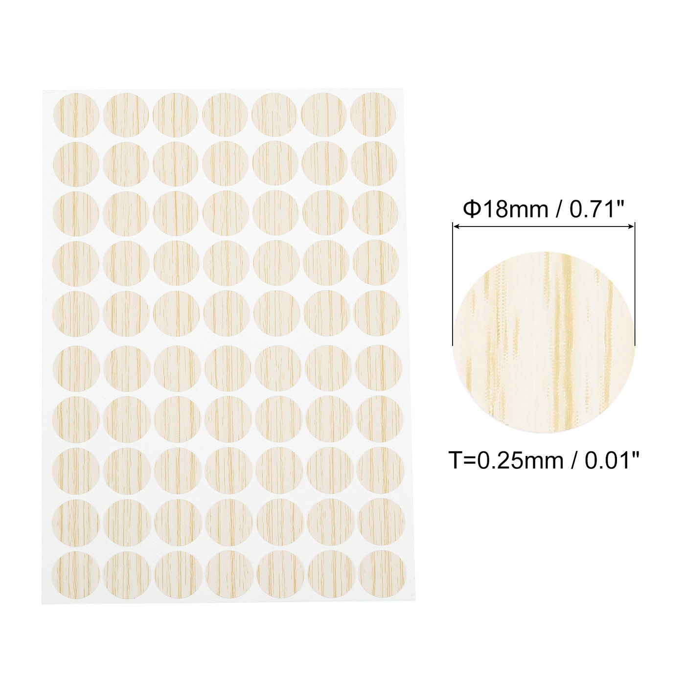 uxcell Uxcell 5 Sheets/350Pcs Screw Hole Stickers, 18mm Light Khaki Self-Adhesive Sticker