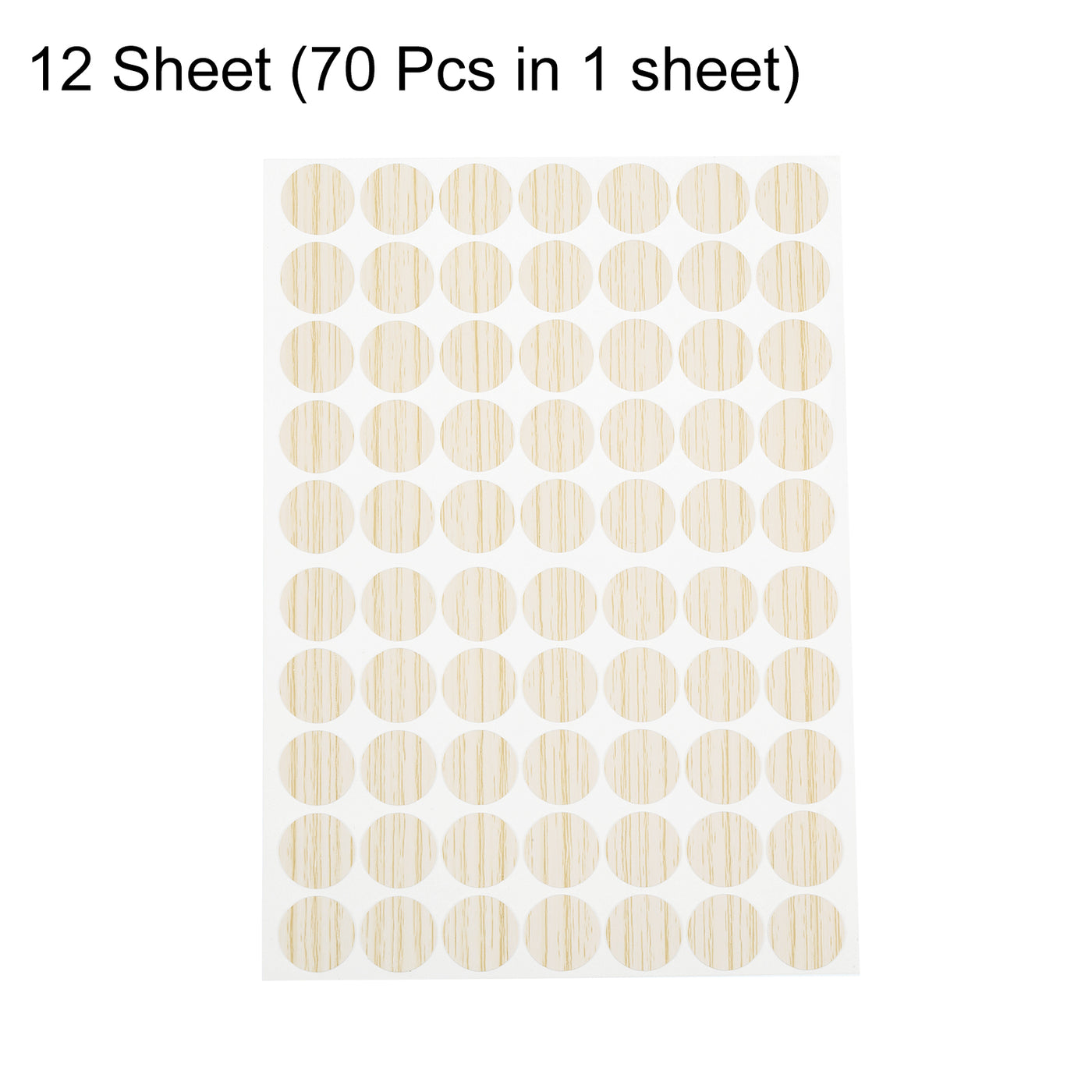 uxcell Uxcell 12 Sheets/840Pcs Screw Hole Stickers, 18mm Light Khaki Self-Adhesive Sticker