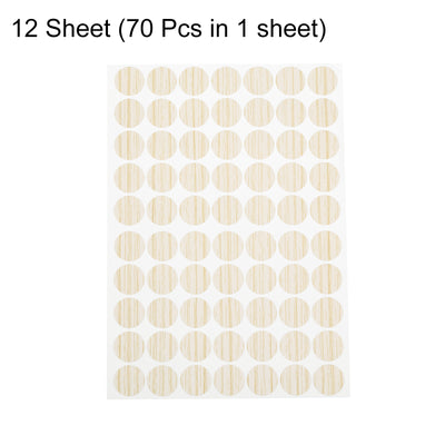 Harfington Uxcell 12 Sheets/840Pcs Screw Hole Stickers, 18mm Light Khaki Self-Adhesive Sticker