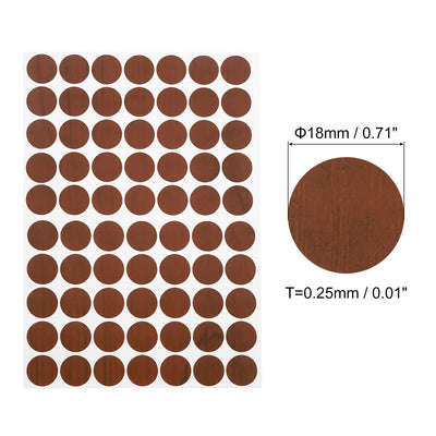 Harfington Uxcell 5 Sheets/350Pcs Screw Hole Stickers, 18mm Brown Self-Adhesive Sticker