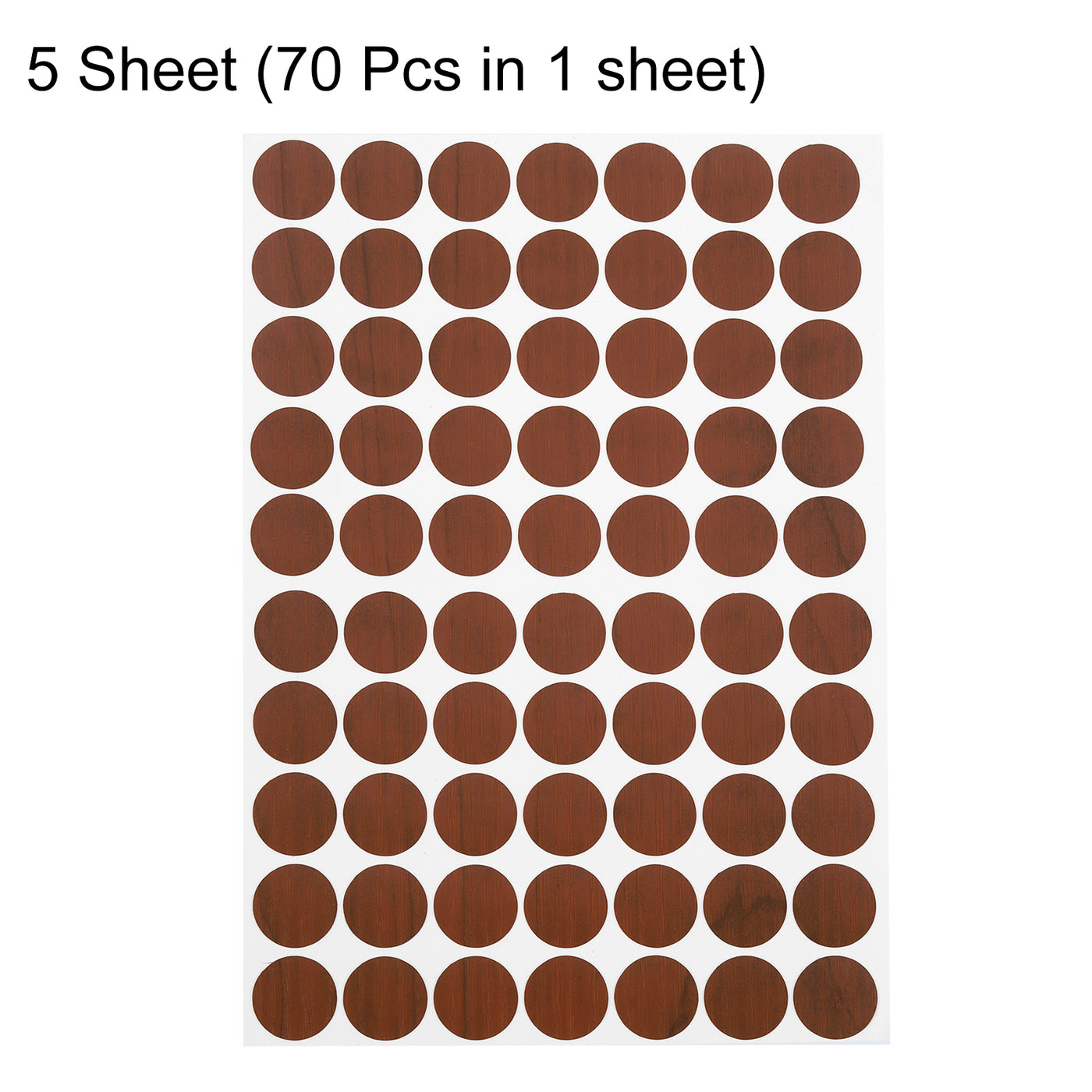 uxcell Uxcell 5 Sheets/350Pcs Screw Hole Stickers, 18mm Brown Self-Adhesive Sticker