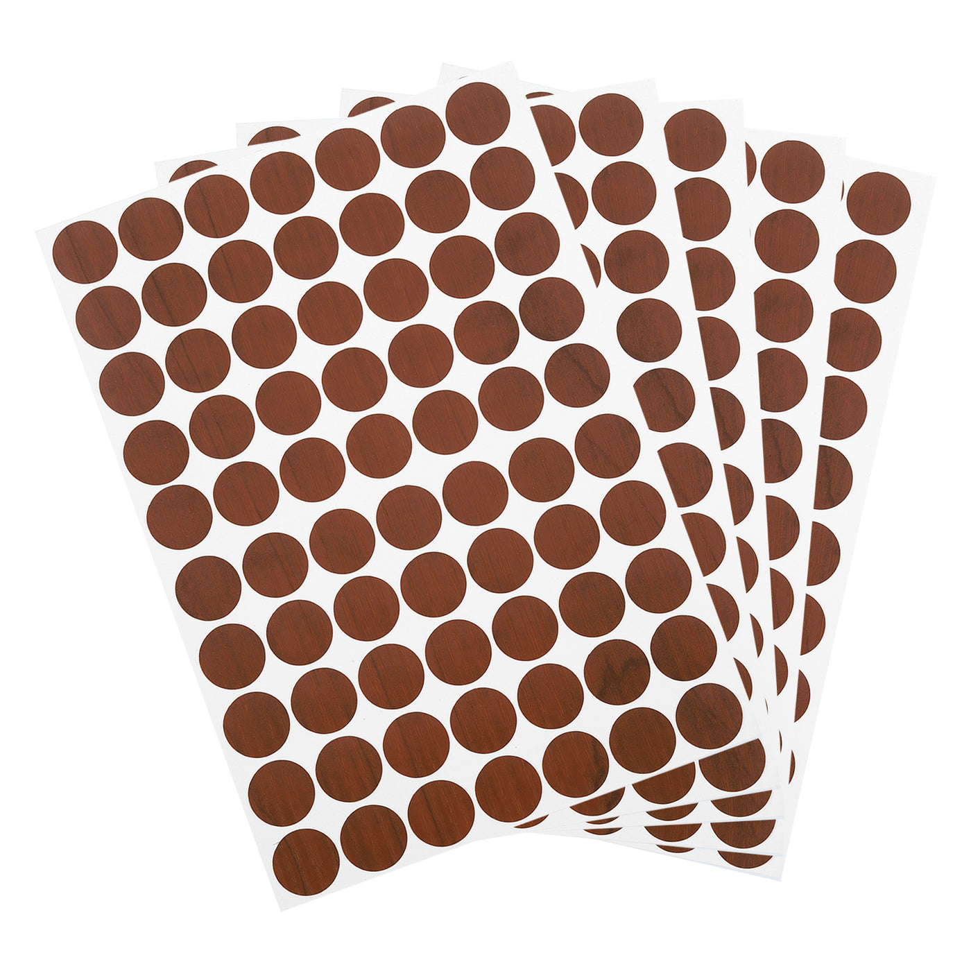 uxcell Uxcell 5 Sheets/350Pcs Screw Hole Stickers, 18mm Brown Self-Adhesive Sticker