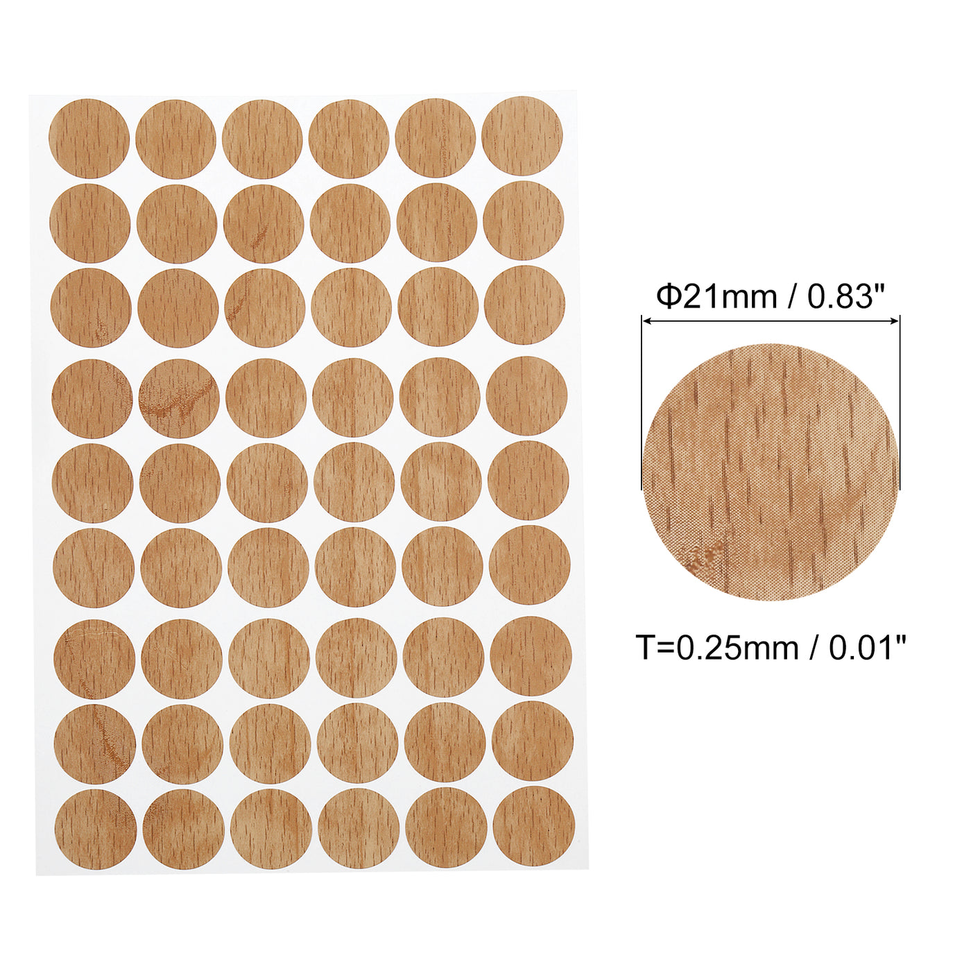 uxcell Uxcell 2 Sheets/108Pcs Screw Hole Stickers, 21mm Khaki Self-Adhesive Sticker