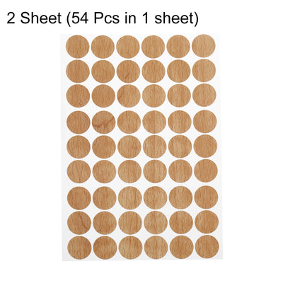 Harfington Uxcell 2 Sheets/108Pcs Screw Hole Stickers, 21mm Khaki Self-Adhesive Sticker