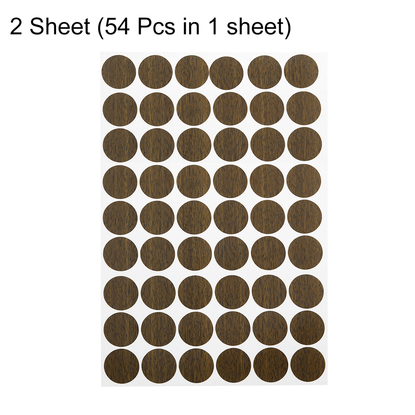 uxcell Uxcell 2 Sheets/108Pcs Screw Hole Stickers, 21mm Dark Brown Self-Adhesive Sticker