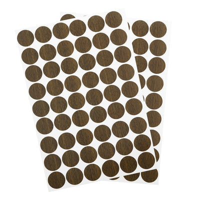 Harfington Uxcell 2 Sheets/108Pcs Screw Hole Stickers, 21mm Dark Brown Self-Adhesive Sticker