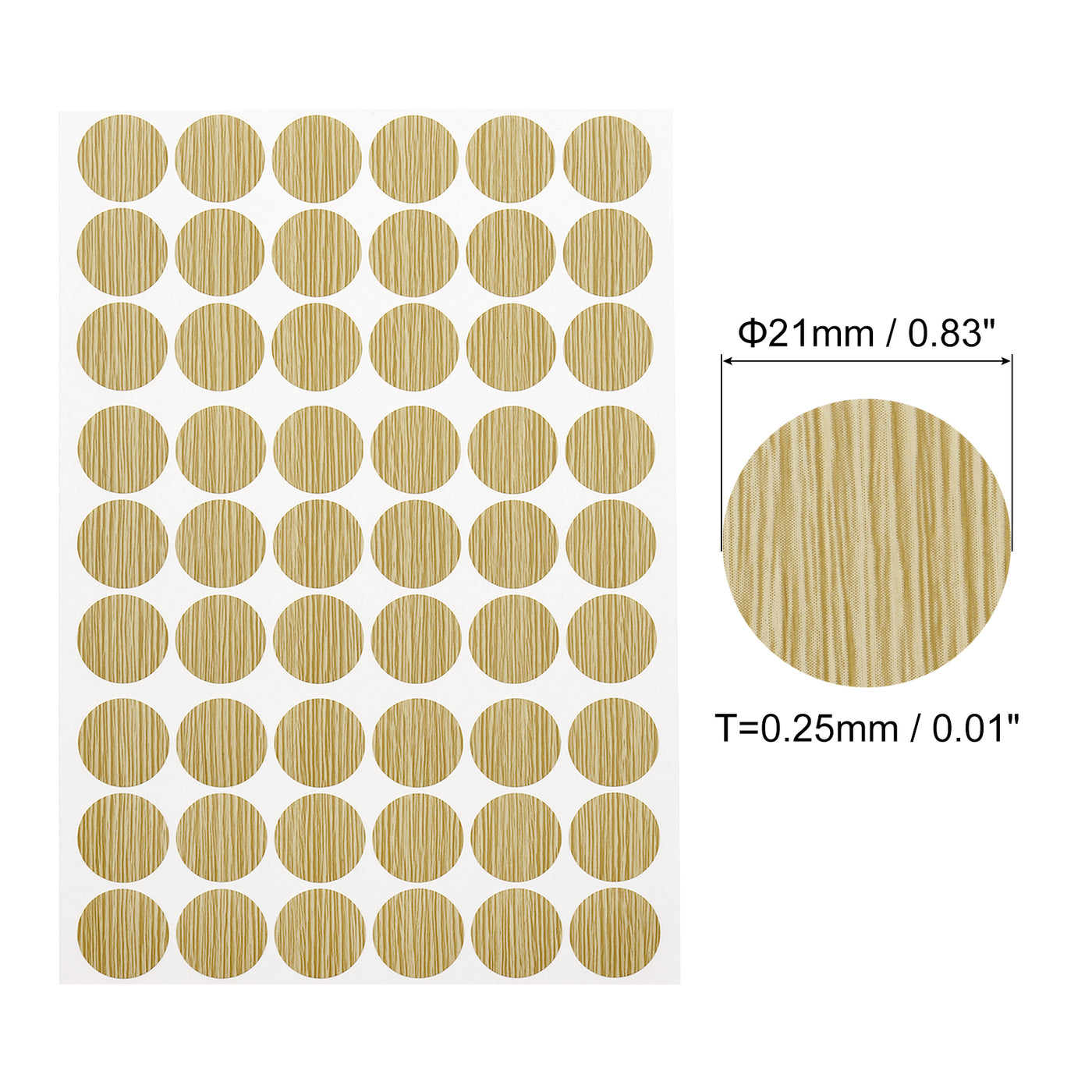 uxcell Uxcell 2 Sheets/108Pcs Screw Hole Stickers, 21mm Textured Khaki Self-Adhesive Sticker