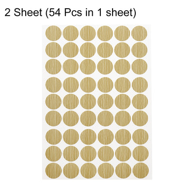 Harfington Uxcell 2 Sheets/108Pcs Screw Hole Stickers, 21mm Textured Khaki Self-Adhesive Sticker