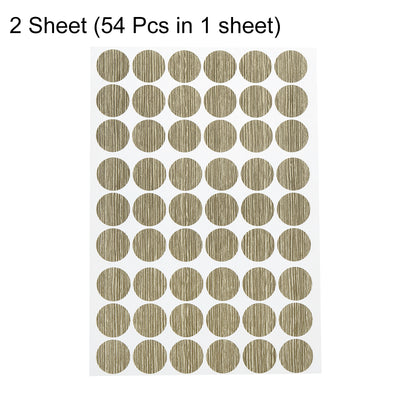 Harfington Uxcell 2 Sheets/108Pcs Screw Hole Stickers, 21mm Textured Bronze Self-Adhesive Sticker