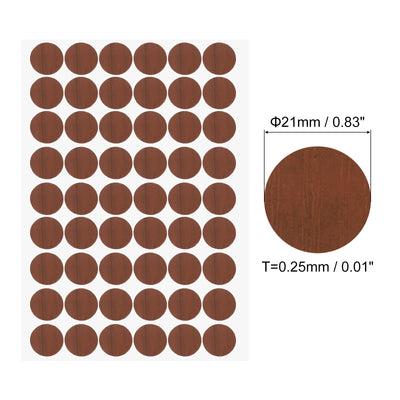 Harfington Uxcell 2 Sheets/108Pcs Screw Hole Stickers, 21mm Brown Self-Adhesive Sticker