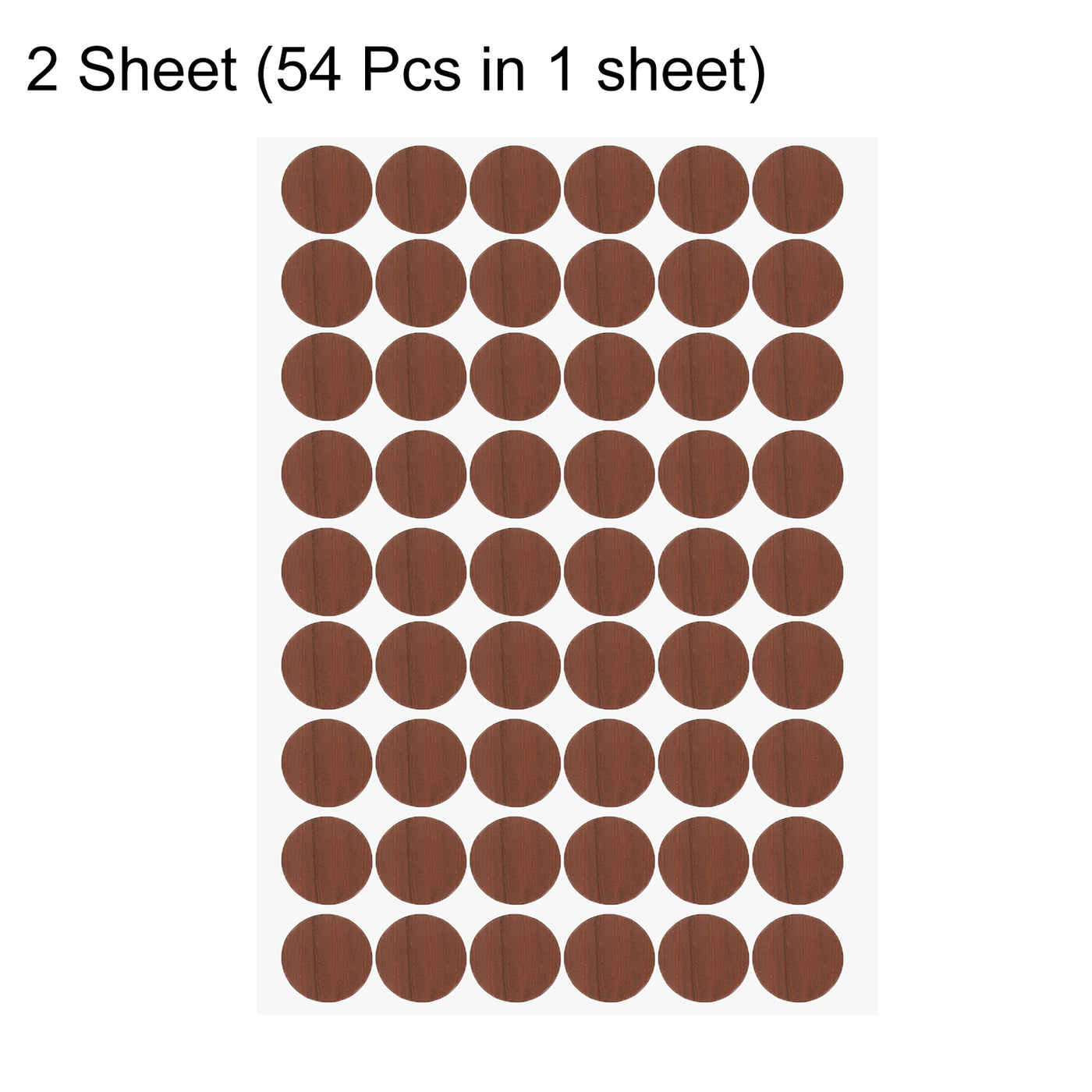 uxcell Uxcell 2 Sheets/108Pcs Screw Hole Stickers, 21mm Brown Self-Adhesive Sticker