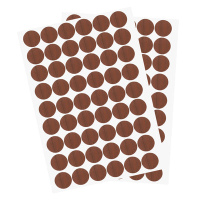 Harfington Uxcell 2 Sheets/108Pcs Screw Hole Stickers, 21mm Brown Self-Adhesive Sticker