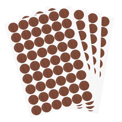 Harfington Uxcell 4 Sheets/216Pcs Screw Hole Stickers, 21mm Brown Self-Adhesive Sticker