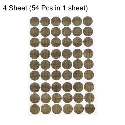 Harfington Uxcell 4 Sheets/216Pcs Screw Hole Stickers, 21mm Bronze Self-Adhesive Sticker