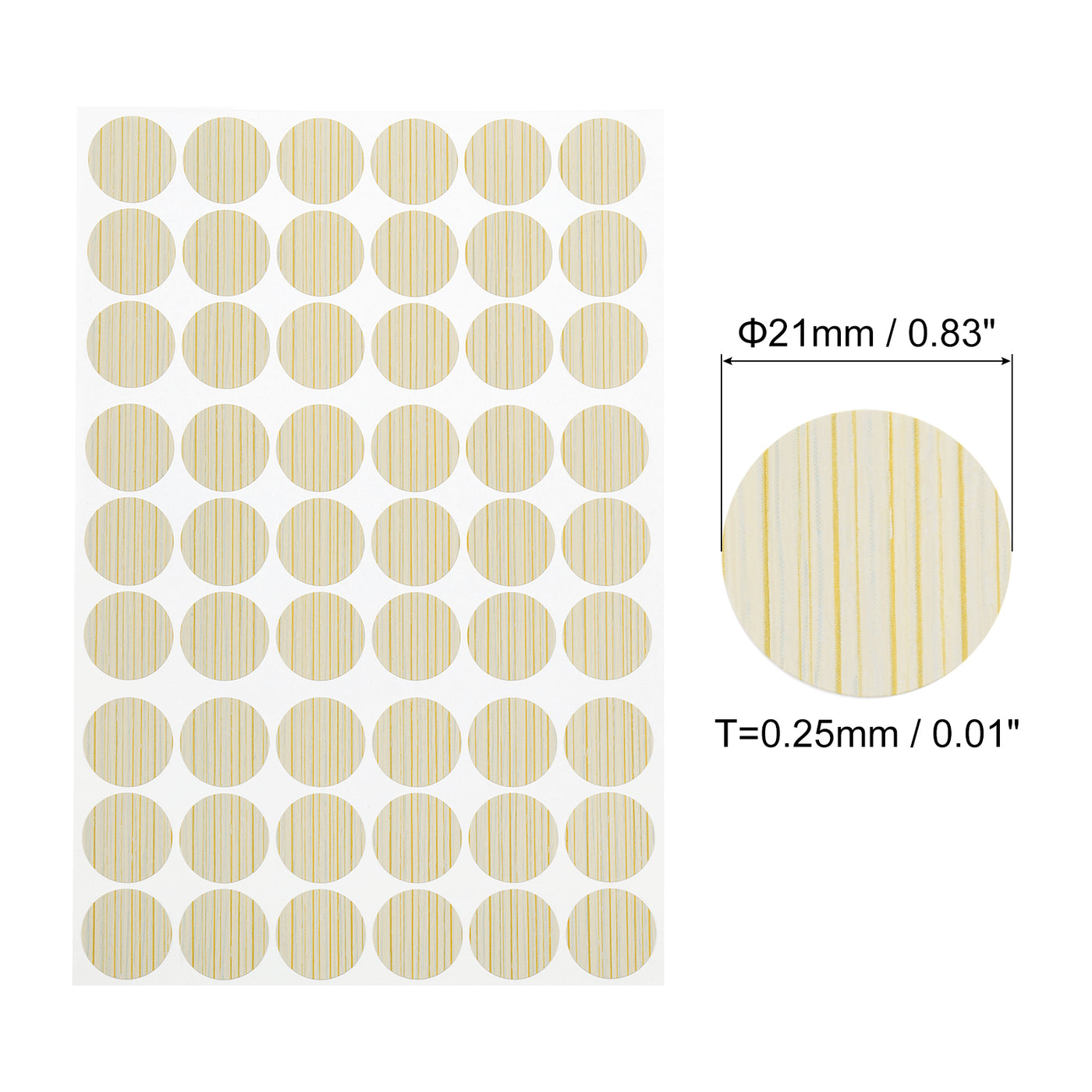 uxcell Uxcell 4 Sheets/216Pcs Screw Hole Stickers, 21mm Light Khaki Self-Adhesive Sticker