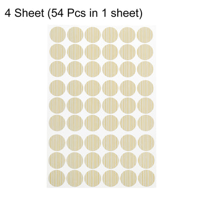 Harfington Uxcell 4 Sheets/216Pcs Screw Hole Stickers, 21mm Light Khaki Self-Adhesive Sticker