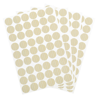 Harfington Uxcell 4 Sheets/216Pcs Screw Hole Stickers, 21mm Light Khaki Self-Adhesive Sticker