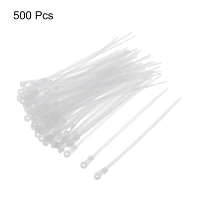 Harfington 500Pcs 6 Inch 40 Lbs Mounting Head Cable Zip Ties with Screw Hole Self-Locking Nylon Cable Tie 0.14" Wraps for Cord Management, White