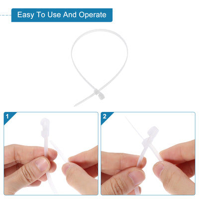 Harfington 100Stk 400mm/16" 48 Lbs Montage Kopf Kabelbinder Selbstsichernde Lange Nylon Kabelbinder 4.8mm/3/16" Bänder für Kabel Management Weiß