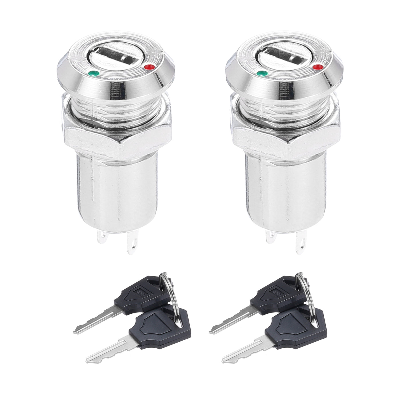 uxcell Uxcell 2Pcs 11.5mm 2 Positions NO NC Electric Key Lock Push Button Switch  S1203