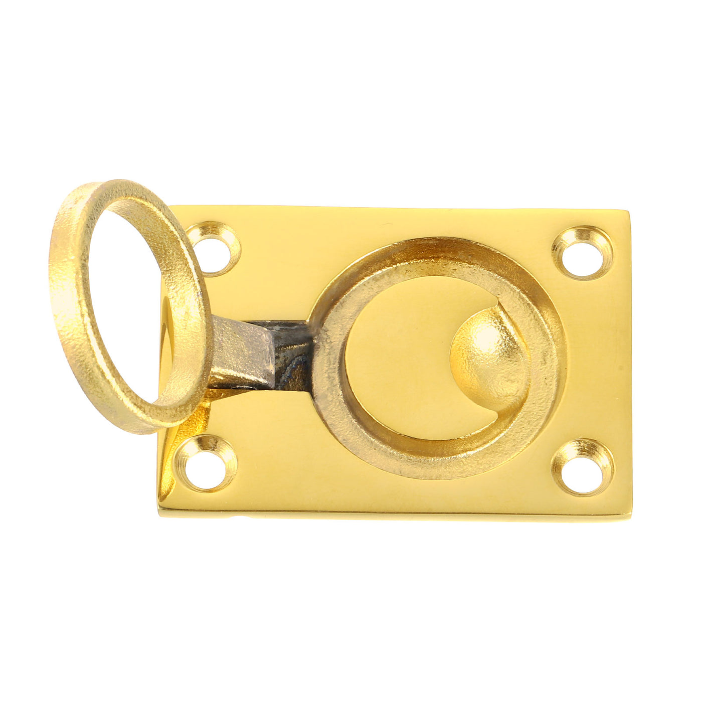 uxcell Uxcell Flush Ring Pull, 2.48"x1.73" Square Recessed Door Pull with Screws, Brass