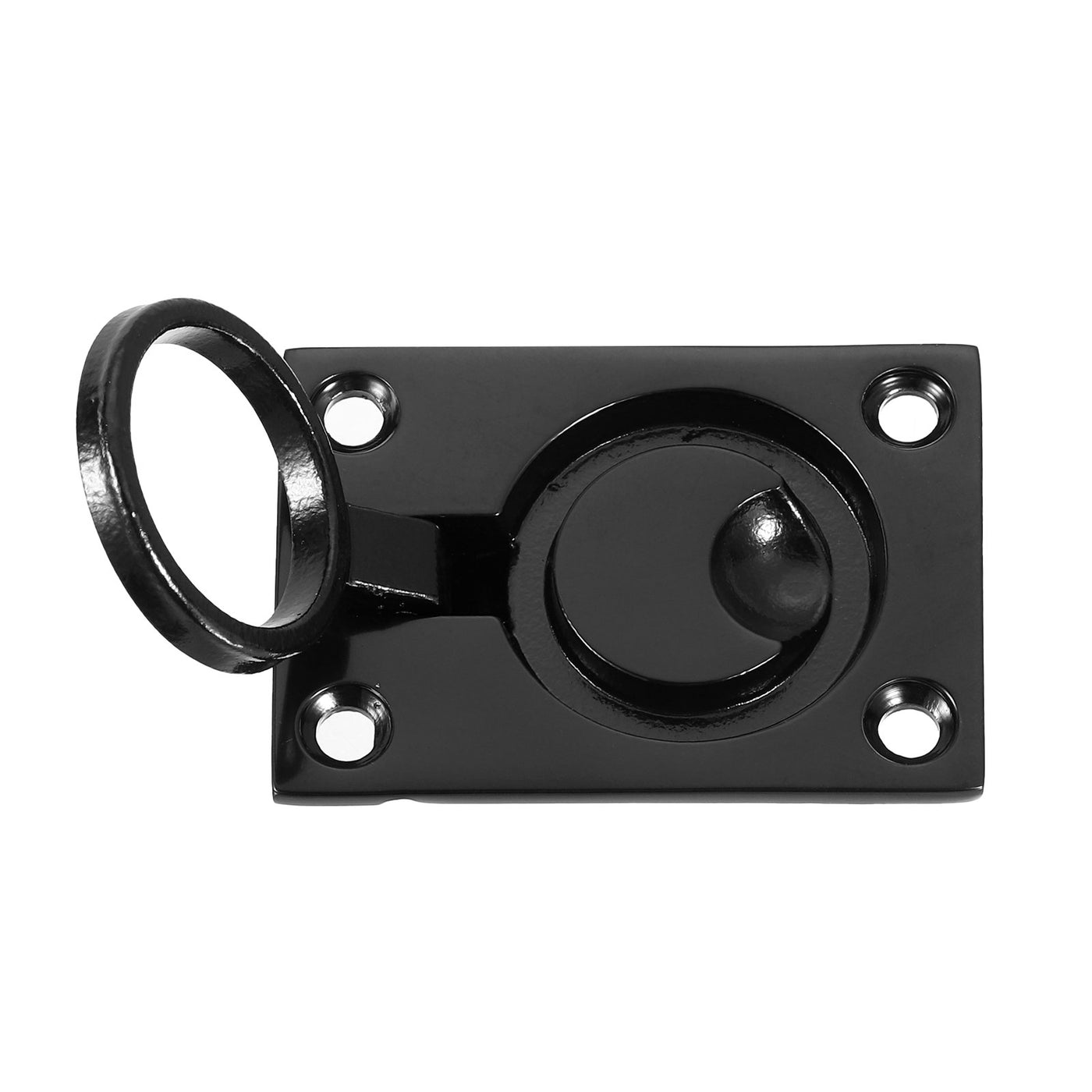 uxcell Uxcell Flush Ring Pull, 2.48"x1.73" Square Recessed Door Pull with Screws, Black