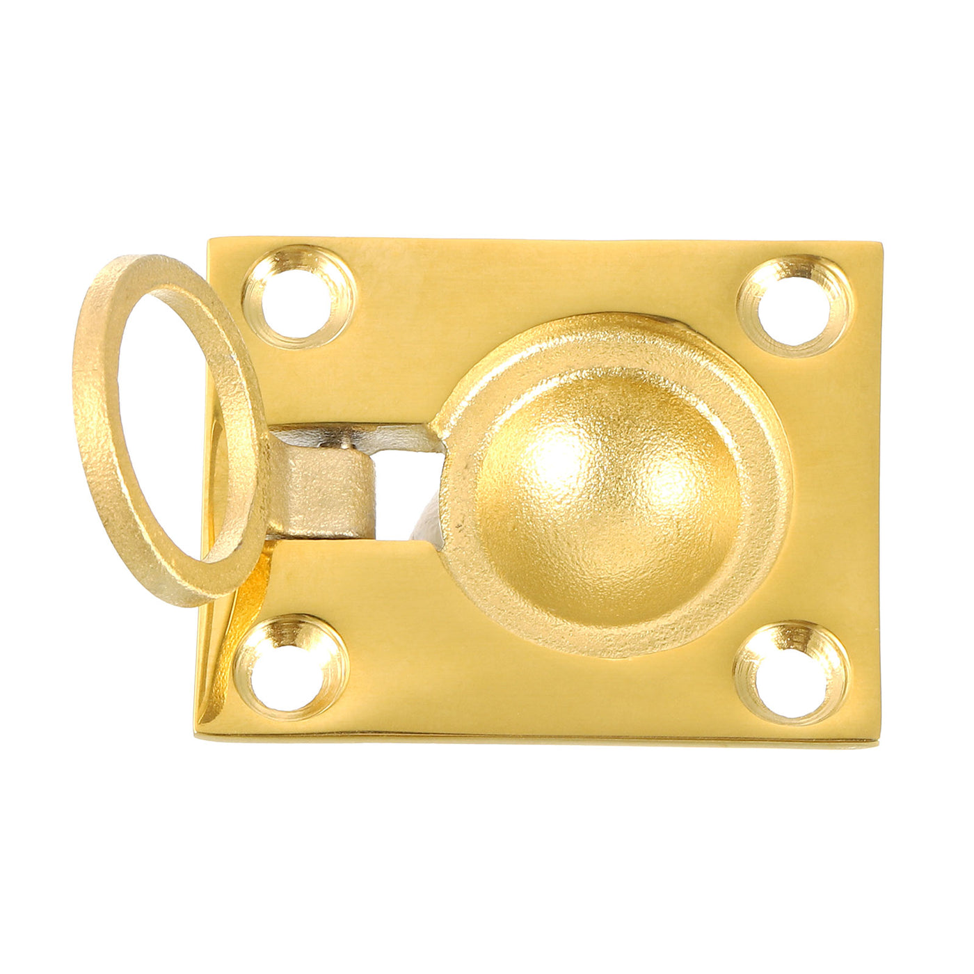 uxcell Uxcell Flush Ring Pull, 1.89"x1.5" Square Recessed Door Pull with Screws, Brass