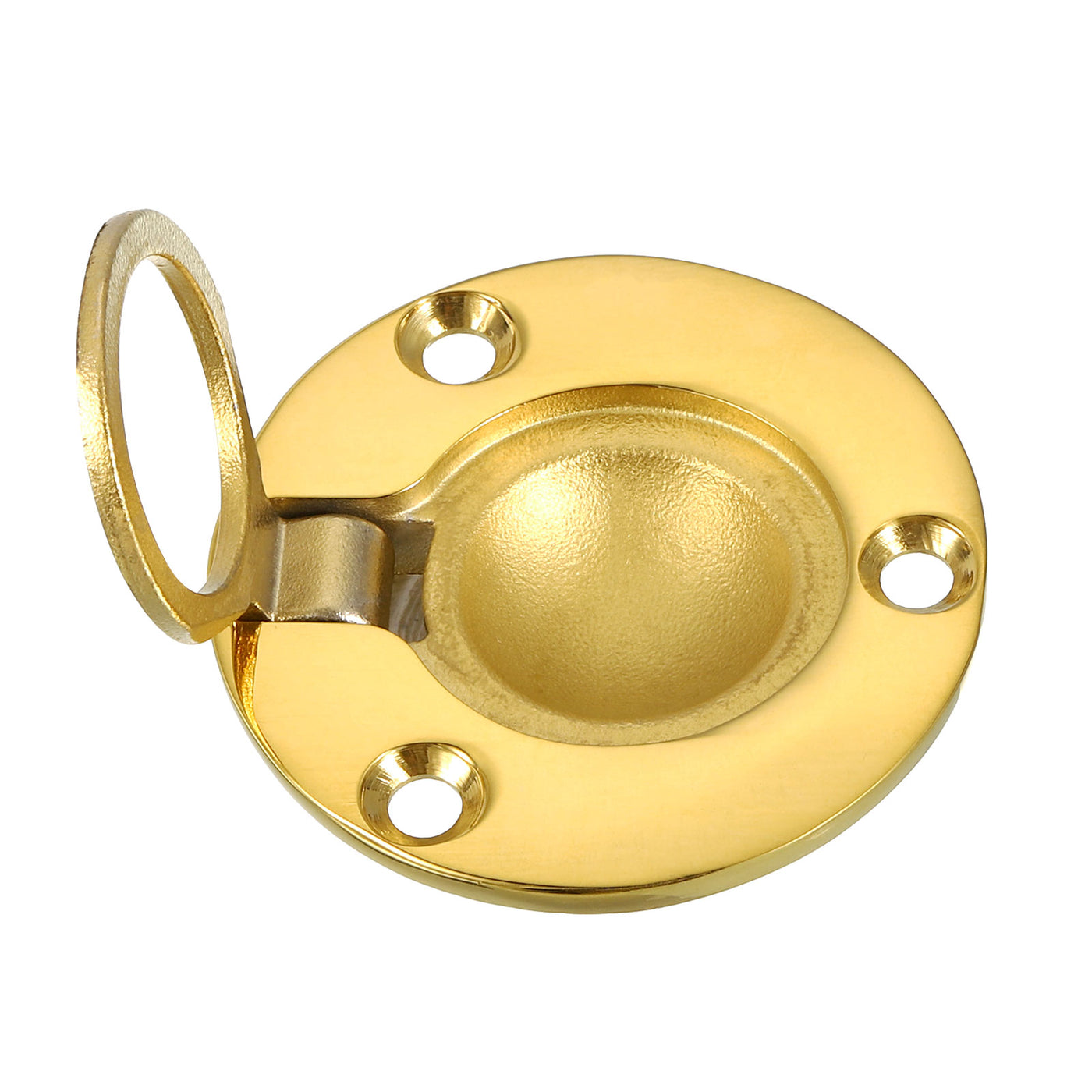 uxcell Uxcell Flush Ring Pull, 1.97"x1.97" Round Recessed Door Pull with Screws, Brass