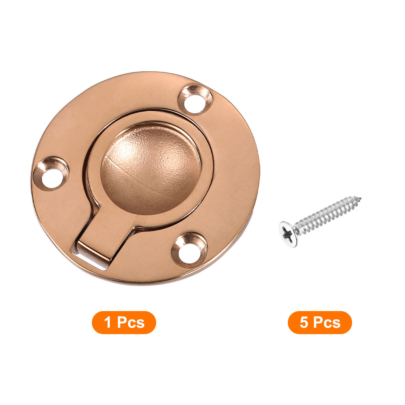 uxcell Uxcell Flush Ring Pull, 1.97"x1.97" Round Recessed Door Pull with Screws, Bronze