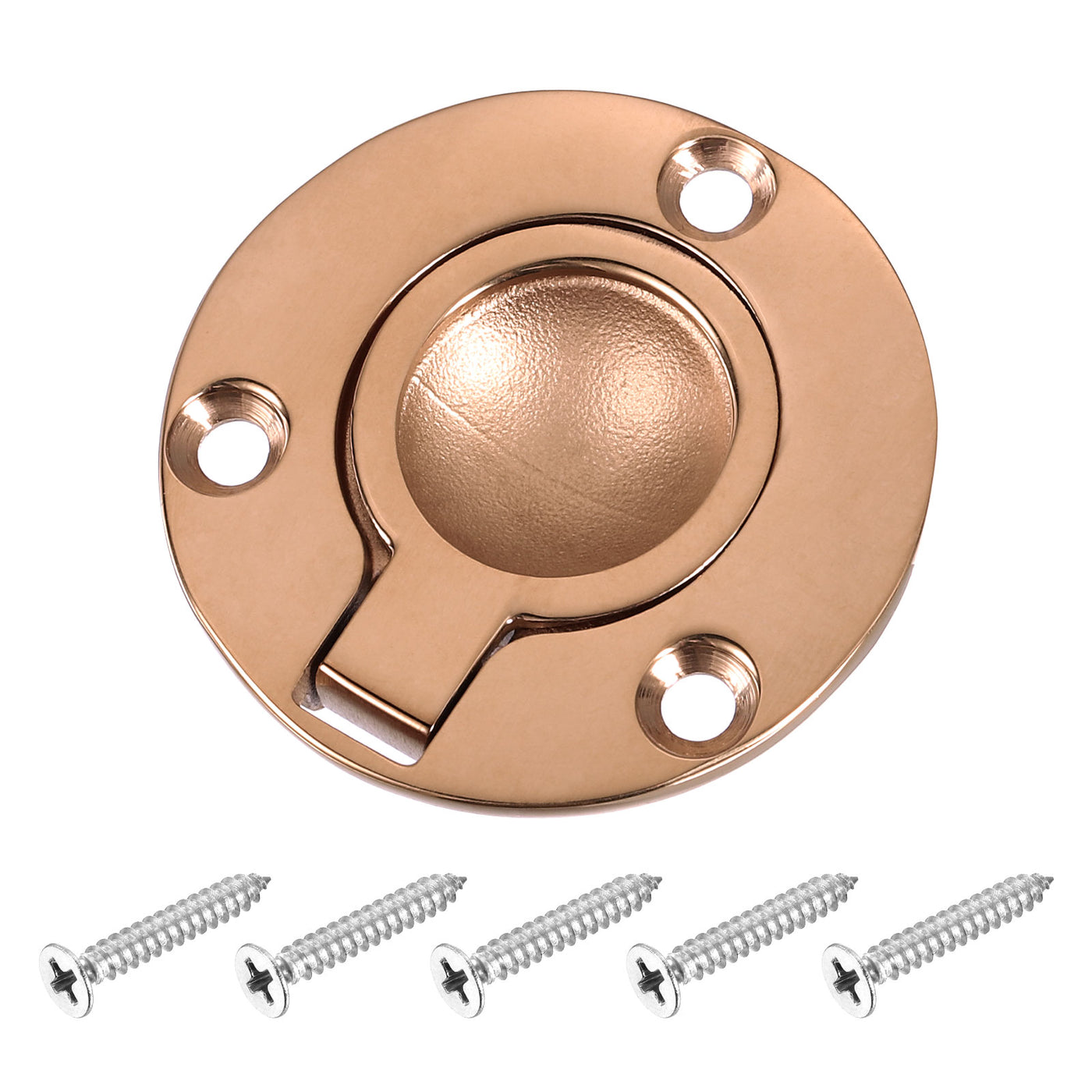 uxcell Uxcell Flush Ring Pull, 1.97"x1.97" Round Recessed Door Pull with Screws, Bronze