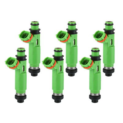 Harfington Fuel Injector No.MD332733 Fuel Injection Nozzle for Mitsubishi Montero Sport 1997-2001 LS XLS 3.0L for Mitsubishi Montero 1997 3.5L Green 6 Pcs