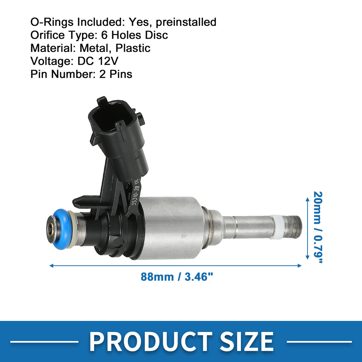 A ABSOPRO Fuel Injector No.35310-2B110/35310-2B130 Fuel Injection Nozzle for Hyundai Accent GLS GS 2012-2015 1.6L for Kia Rio 2012-2017 1.6L Black 4 Pcs