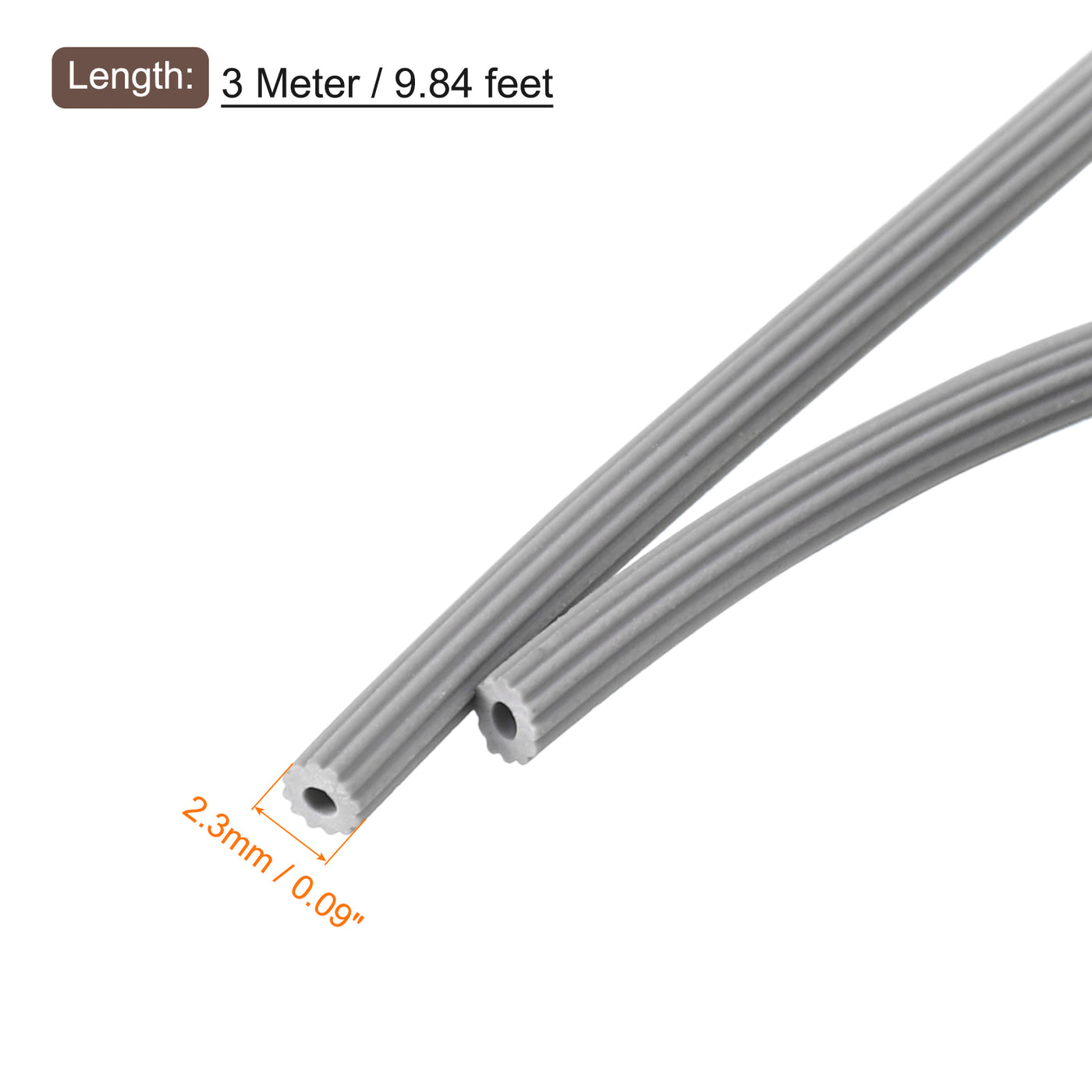 uxcell Uxcell Bildschirm-Spline, 0,09" x 9,8 ft Runder Fenster-Bildschirm-Reparatur-Spline für den Austausch von Tür- und Fenster-Bildschirmen, Grau