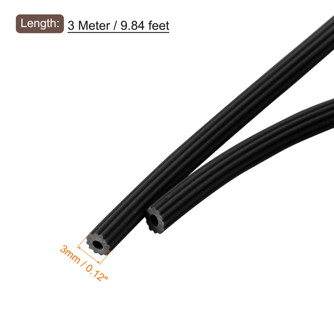 uxcell Uxcell Fensterspline, 0,12" x 9,8 ft Runder Fensterschirm-Reparatur-Spline für den Austausch von Tür- und Fensterschirmen, Schwarz