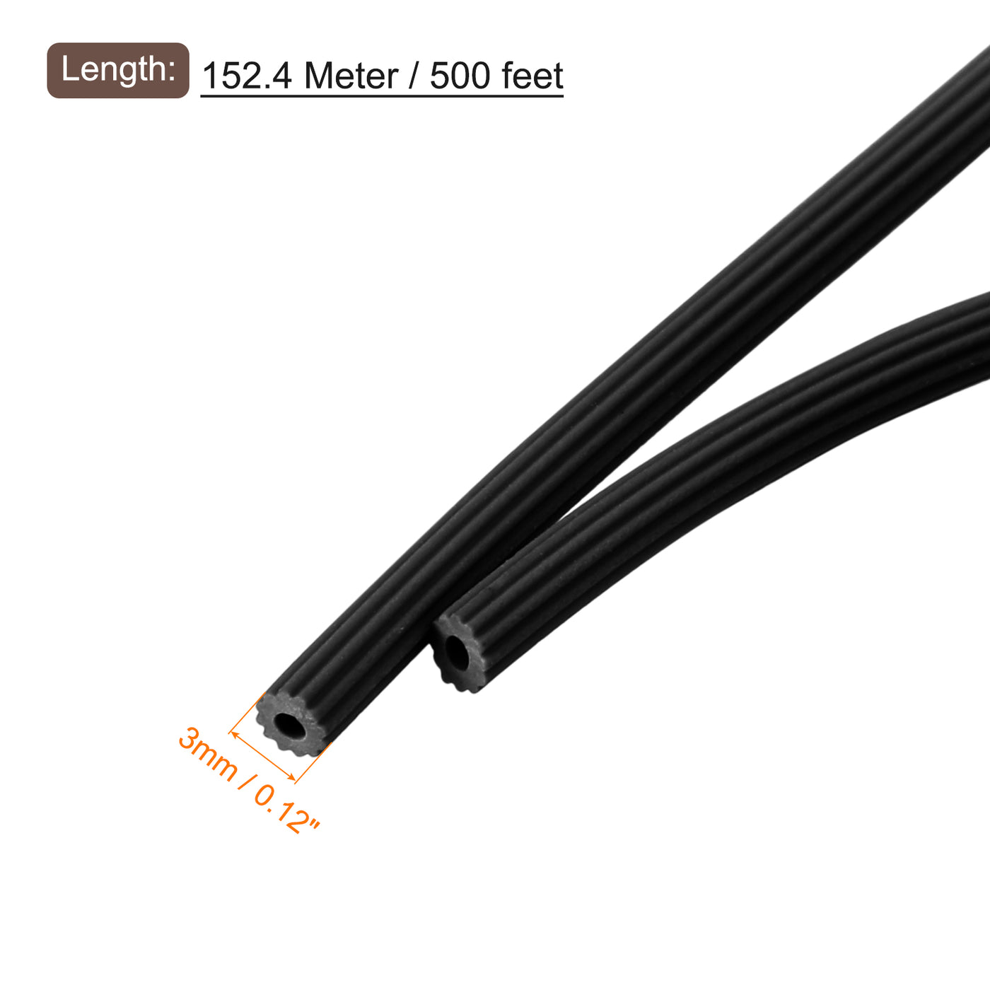 uxcell Uxcell Fensterspline, 0,12" x 500ft Runder Fensterschirm-Reparatur-Spline für den Austausch von Tür- und Fensterschirmen, Schwarz, 1 Rolle