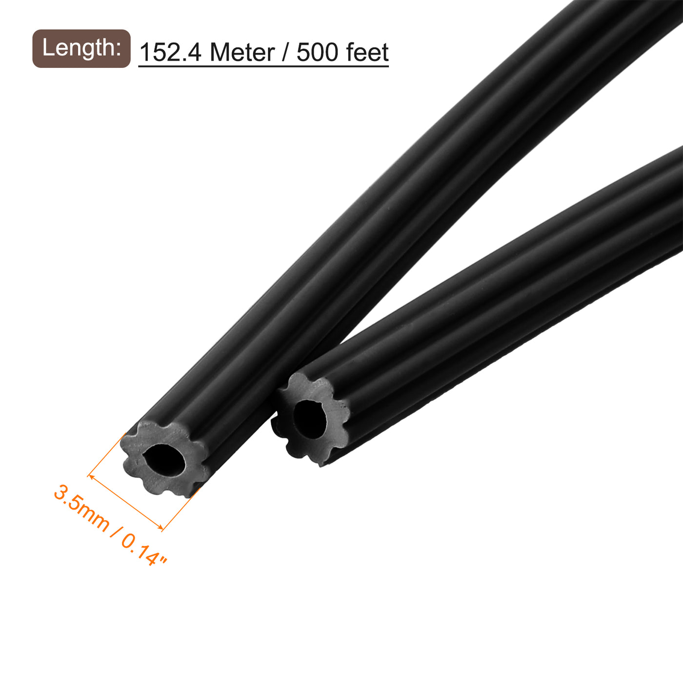 uxcell Uxcell Fensterspline, 0,14" x 500ft Runder Fensterschirm-Reparatur-Spline für den Ersatz von Tür- und Fensterschirmen, 1 Rolle, Schwarz