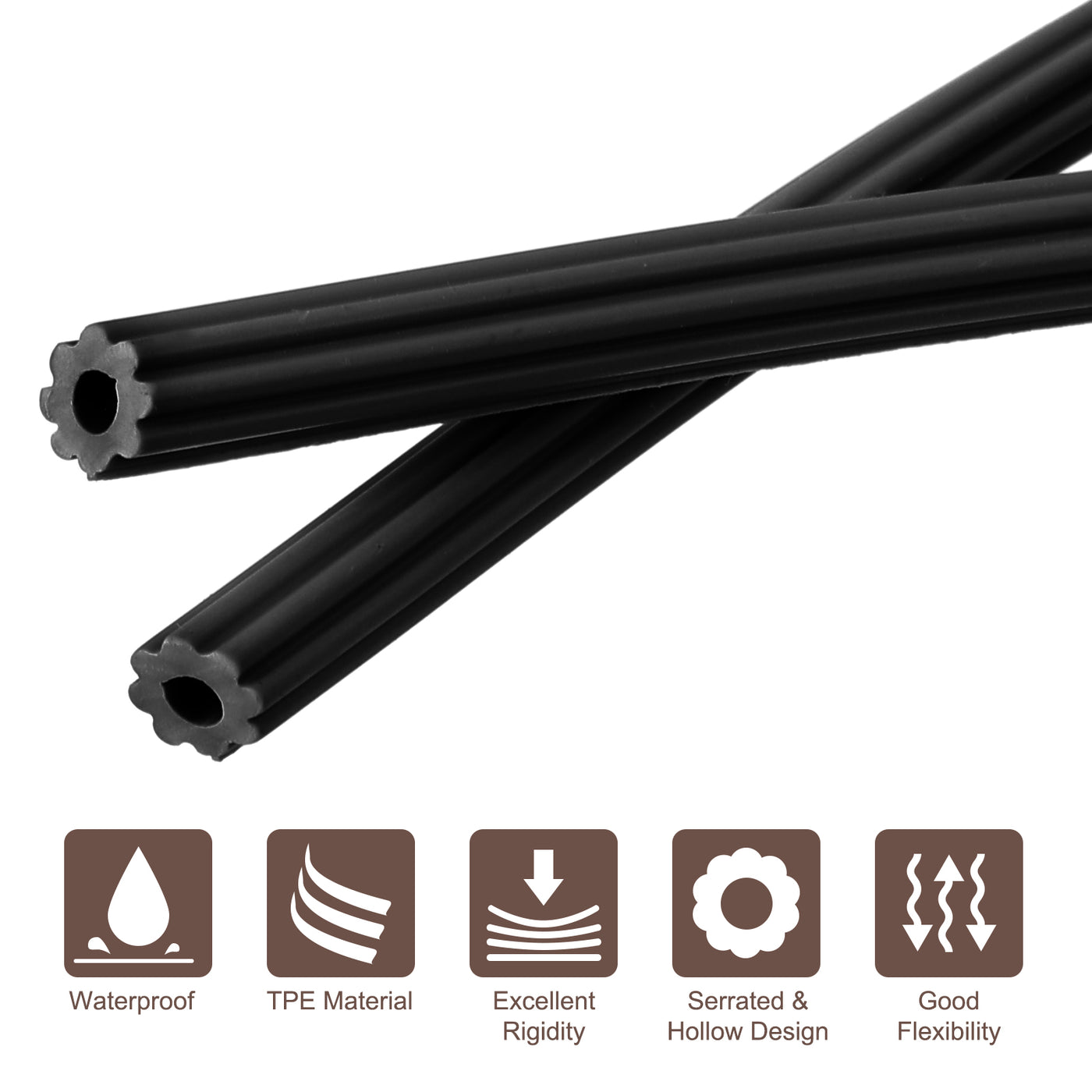 uxcell Uxcell Fensterspline, 0,14" x 500ft Runder Fensterschirm-Reparatur-Spline für den Ersatz von Tür- und Fensterschirmen, 1 Rolle, Schwarz