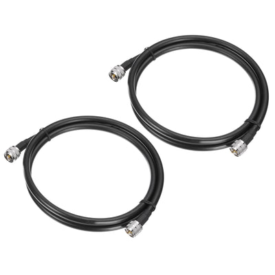 Harfington Uxcell 2Pcs RG8 CB Coax Cable Jumper Cable with Pl-259 Male to Male Connectors Low Loss CB Antenna for CB/Ham Radio 0.3m/1ft